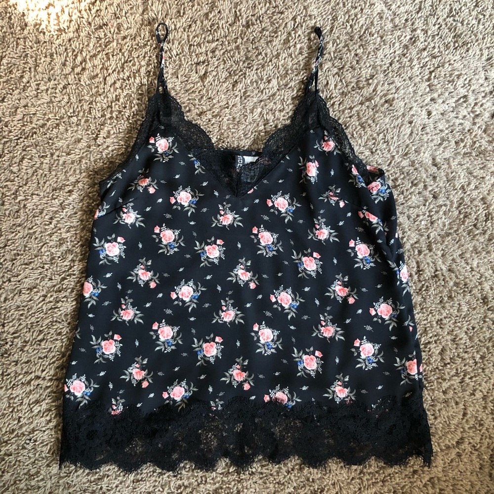 H&M Lace Trimmed Camisole Floral